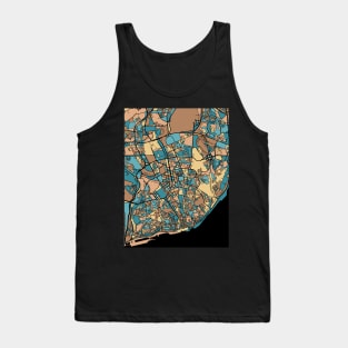 Lisbon Map Pattern in Mid Century Pastel Tank Top